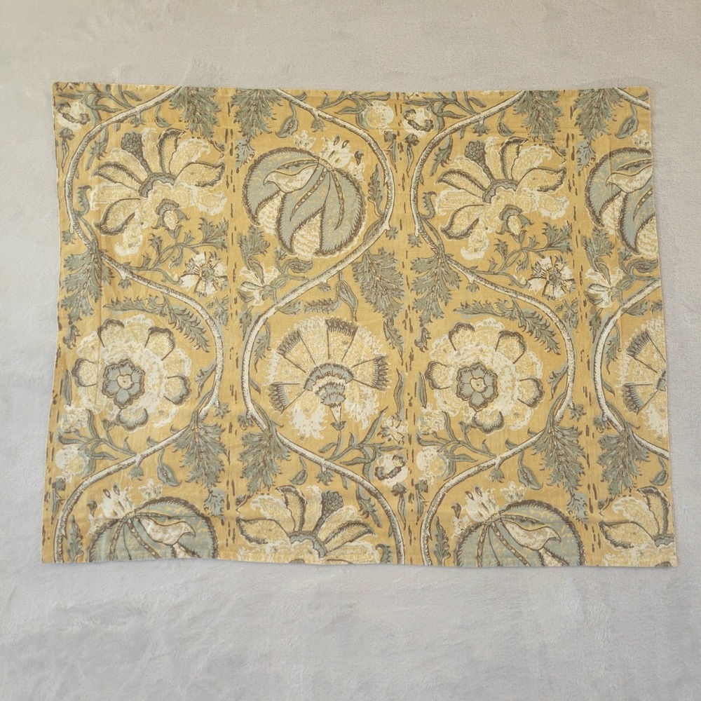 Pottery Barn Yellow and Cream Floral Jacobean Panel